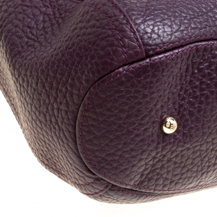 Pre Owned  Carolina Herrera Burgundy Leather Tassel Hobo