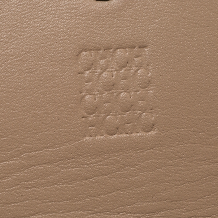 Pre Owned Carolina Herrera White/Beige Monogram Leather Continental Wallet