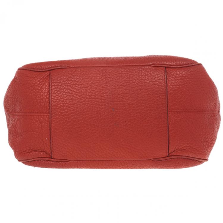 Pre Owned Carolina Herrera Red Leather Hobo