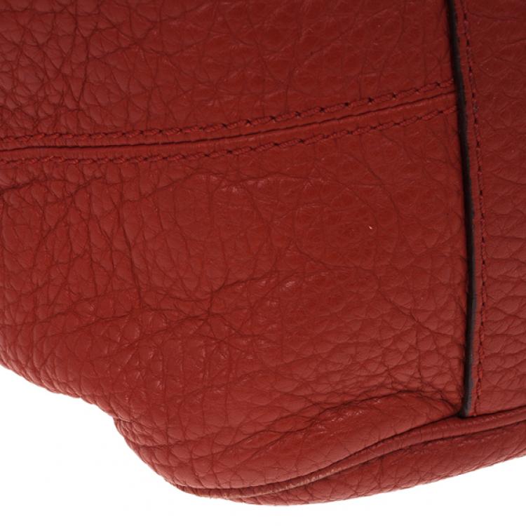 Pre Owned Carolina Herrera Red Leather Hobo