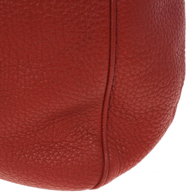 Pre Owned Carolina Herrera Red Leather Hobo