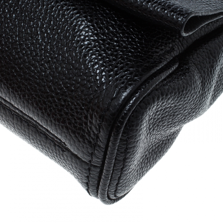 Pre Owned Carolina Herrera Black Leather Chain Shoulder Bag