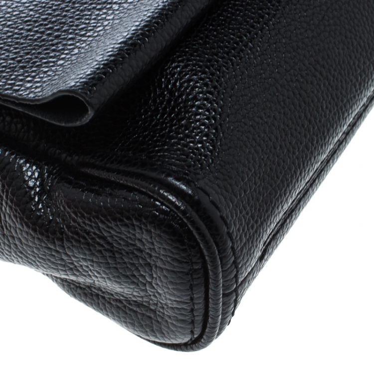 Pre Owned Carolina Herrera Black Leather Chain Shoulder Bag