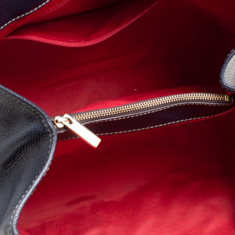 Pre Owned Carolina Herrera Blue Leather Matteo Tote