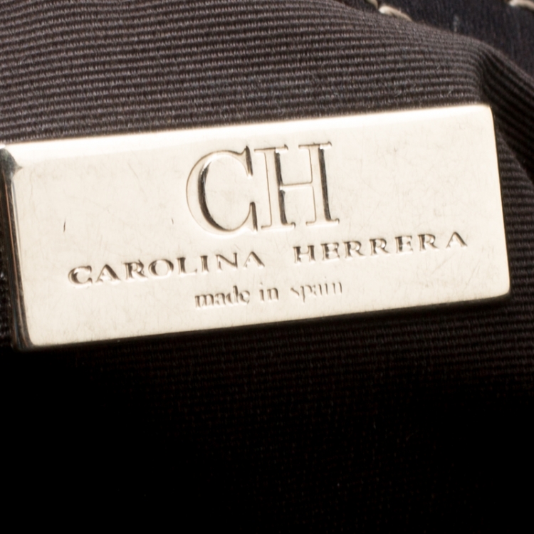 Pre Owned Carolina Herrera Beige/Brown Monogram Coated Canvas Shopper Tote