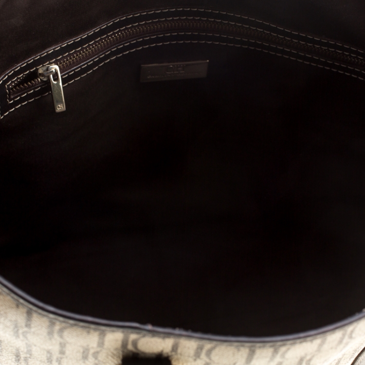 Pre Owned Carolina Herrera Beige/Brown Monogram Coated Canvas Shopper Tote