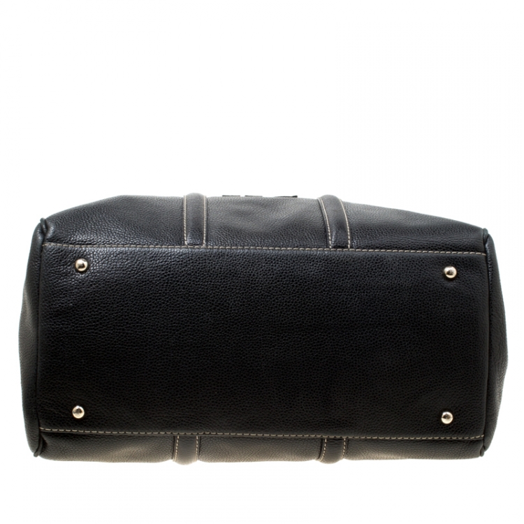 Pre Owned Carolina Herrera Black Leather Matteo Tote