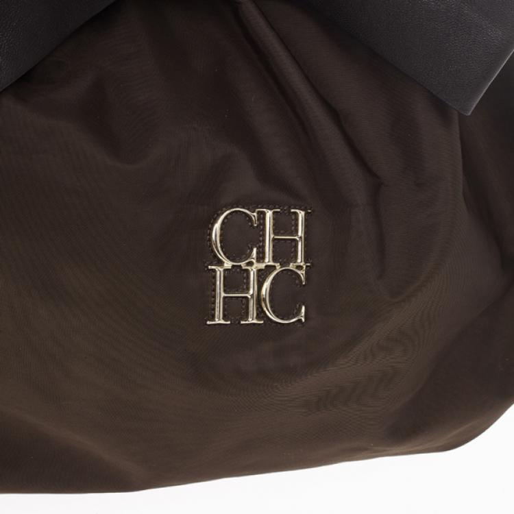 Pre Owned Carolina Herrera Bow Drawstring Chain Hobo