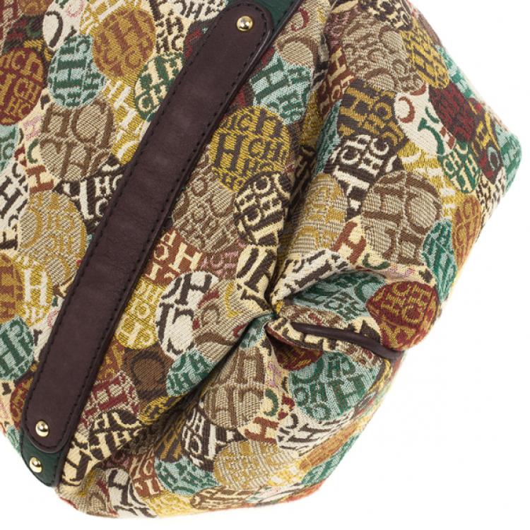 Pre Owned Carolina Herrera Multicolored Signature Large Tote