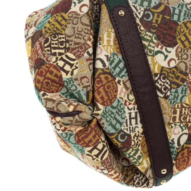 Pre Owned Carolina Herrera Multicolored Signature Large Tote