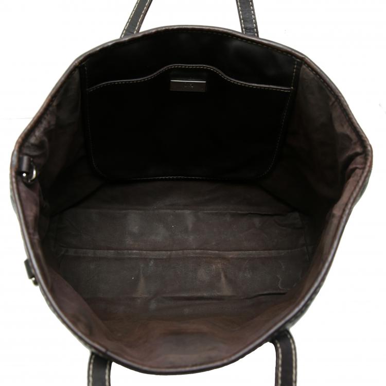 مملوكة مسبقًا Carolina Herrera Tricolor Monogram Leather Tote