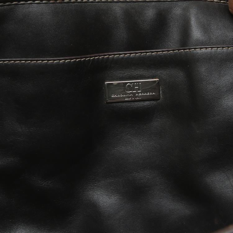 مملوكة مسبقًا Carolina Herrera Tricolor Monogram Leather Tote