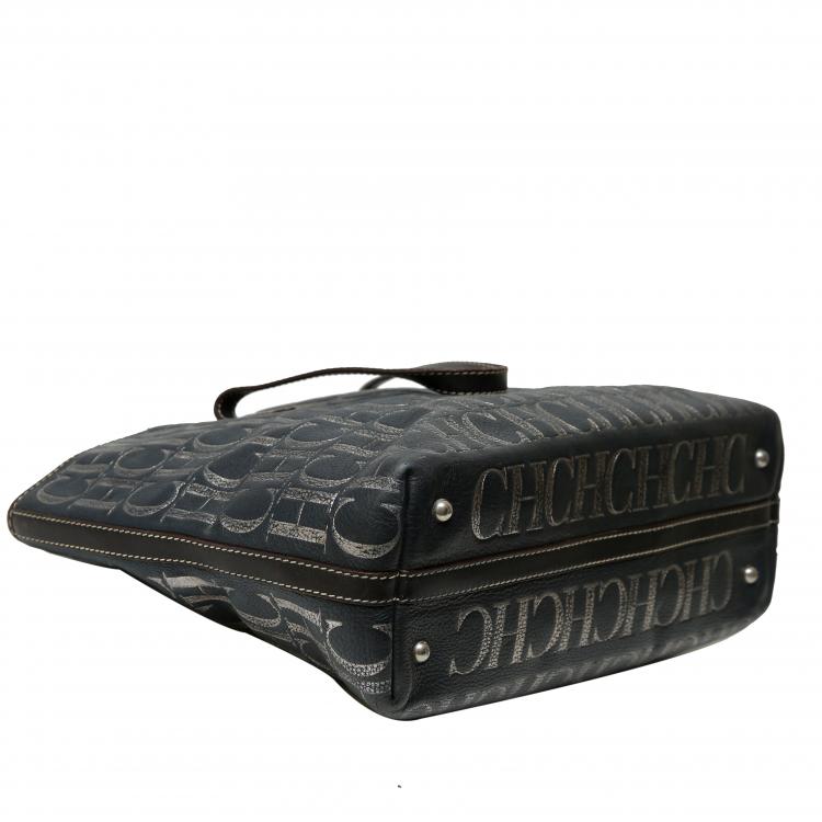 مملوكة مسبقًا Carolina Herrera Tricolor Monogram Leather Tote