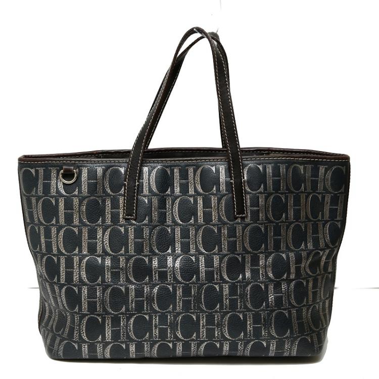مملوكة مسبقًا Carolina Herrera Tricolor Monogram Leather Tote