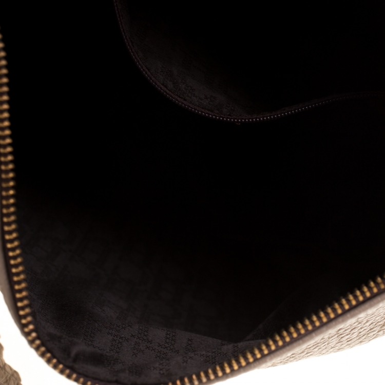 Pre Owned Carolina Herrera Beige Leather Maria Shoulder Bag