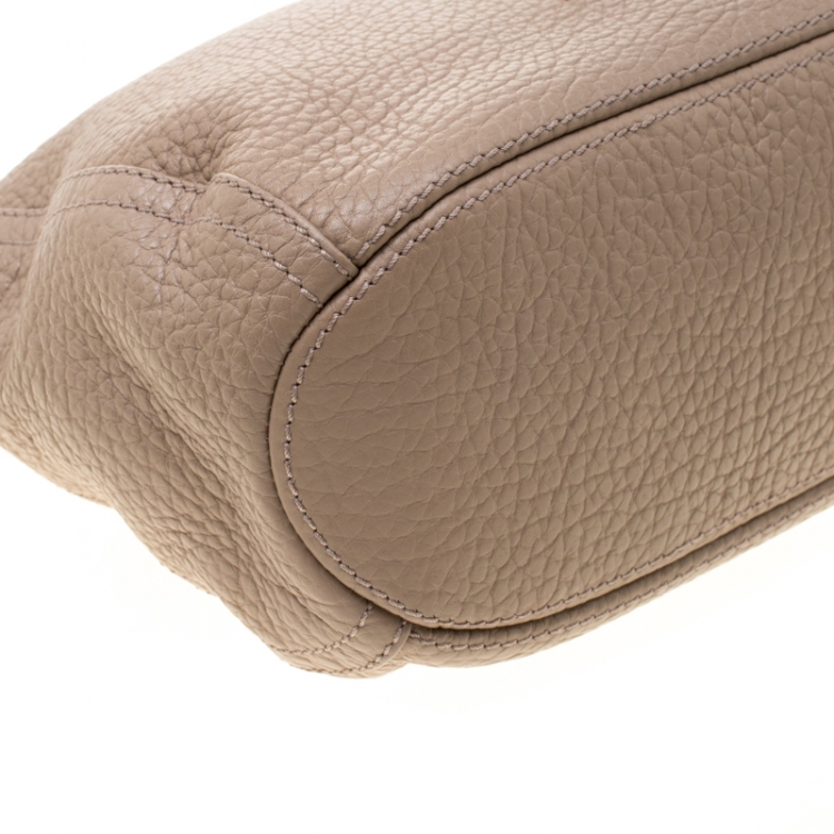 Pre Owned Carolina Herrera Beige Leather Maria Shoulder Bag