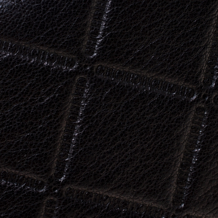 Pre Owned Carolina Herrera Black Leather Crossbody Bag