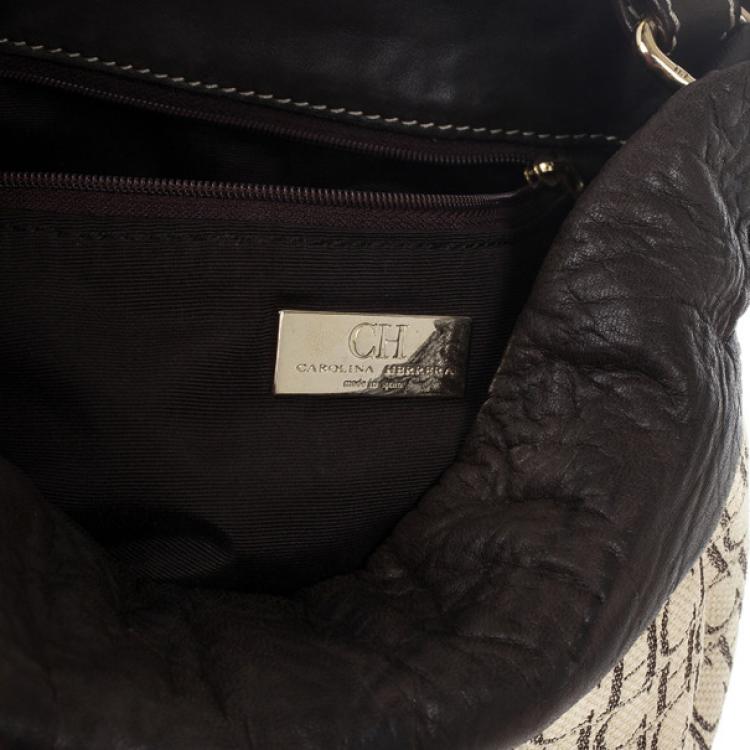 Pre Owned Carolina Herrera Monogram Bucket Bag