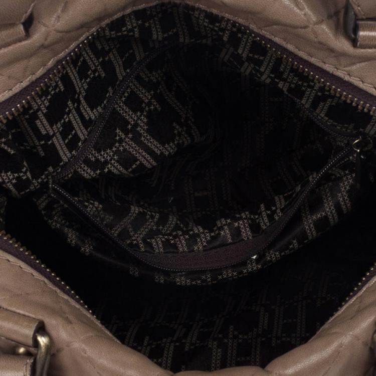 Pre Owned Carolina Herrera Brown Quilted Convertible Tote 