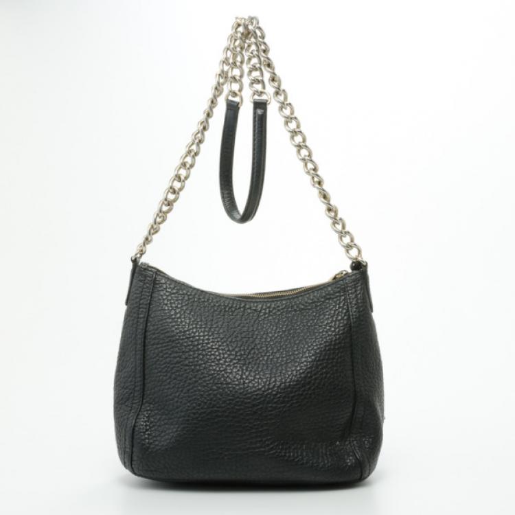 Pre Owned Carolina Herrera Black Leather Maria Shoulder Bag