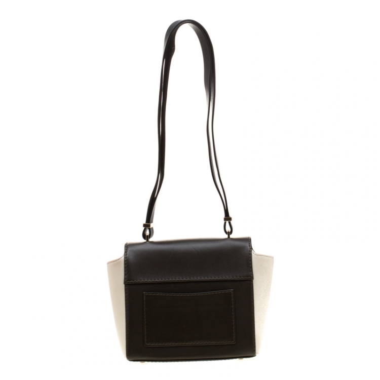 Pre Owned Carolina Herrera Tri Color Leather Shoulder Bag