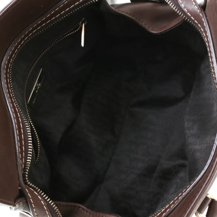 Pre Owned Carolina Herrera Brown Leather Satchel