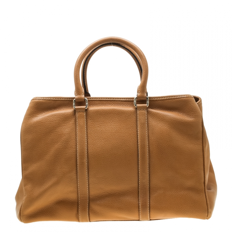 Pre Owned Carolina Herrera Caramel Leather Matteo Tote