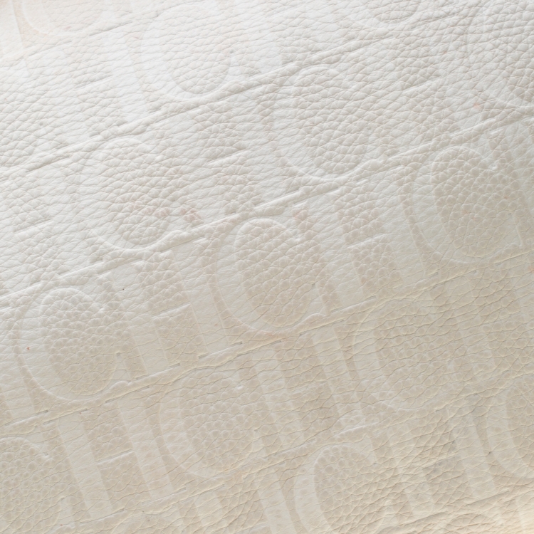 مملوكة مسبقًا Carolina Herrera White Leather Andy Boston Bag