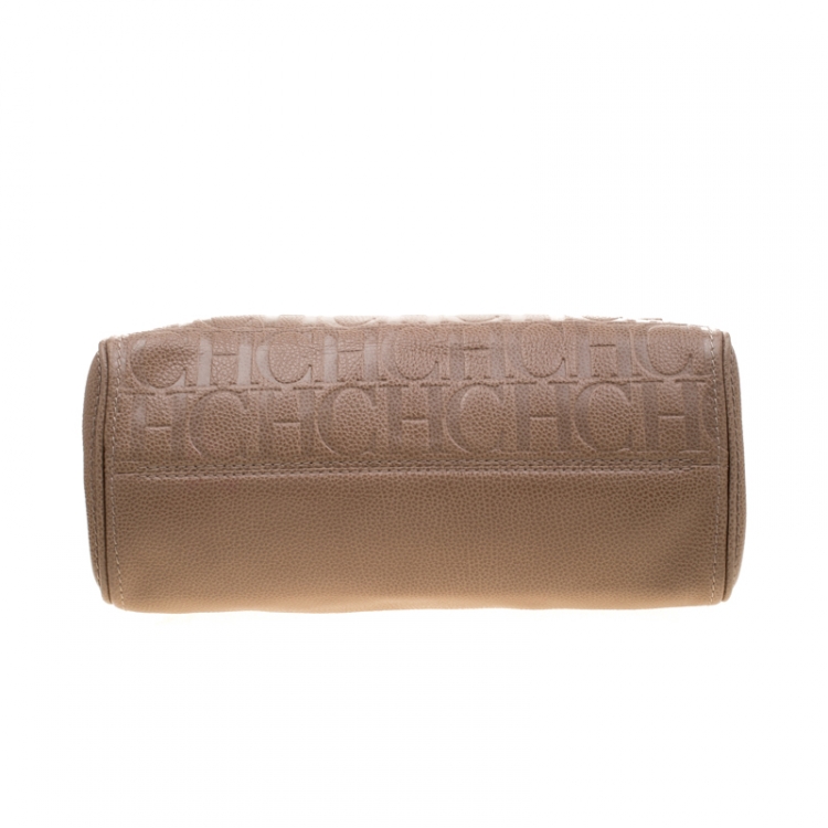 مملوكة مسبقًا Carolina Herrera Light Brown Leather Minuetto Top Handle Bag