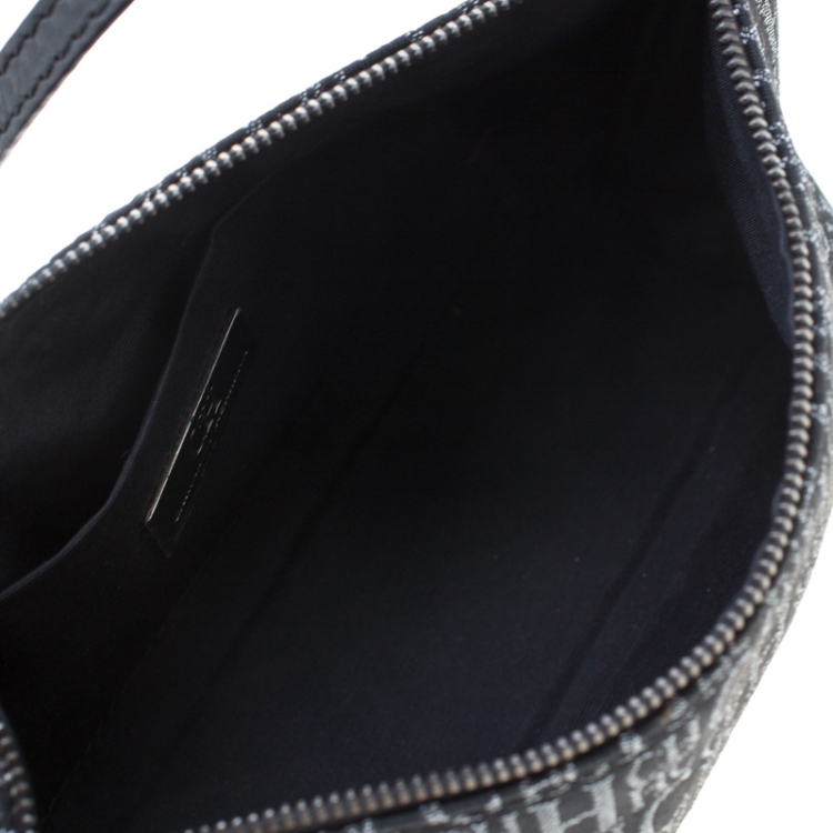 Pre Owned Carolina Herrera Black Signature Canvas Pochette Bag