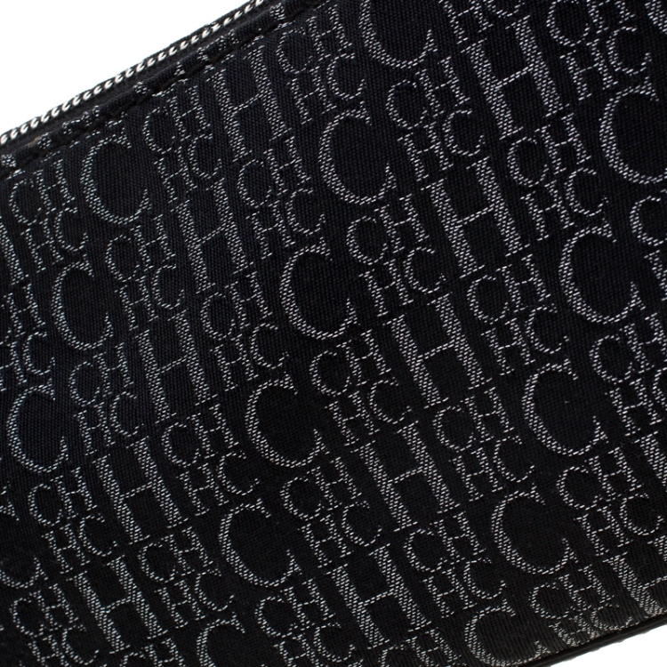 Pre Owned Carolina Herrera Black Signature Canvas Pochette Bag