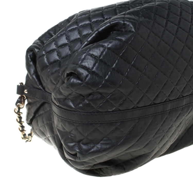 Pre Owned Carolina Herrera Black Quilted Leather Chain Satchel