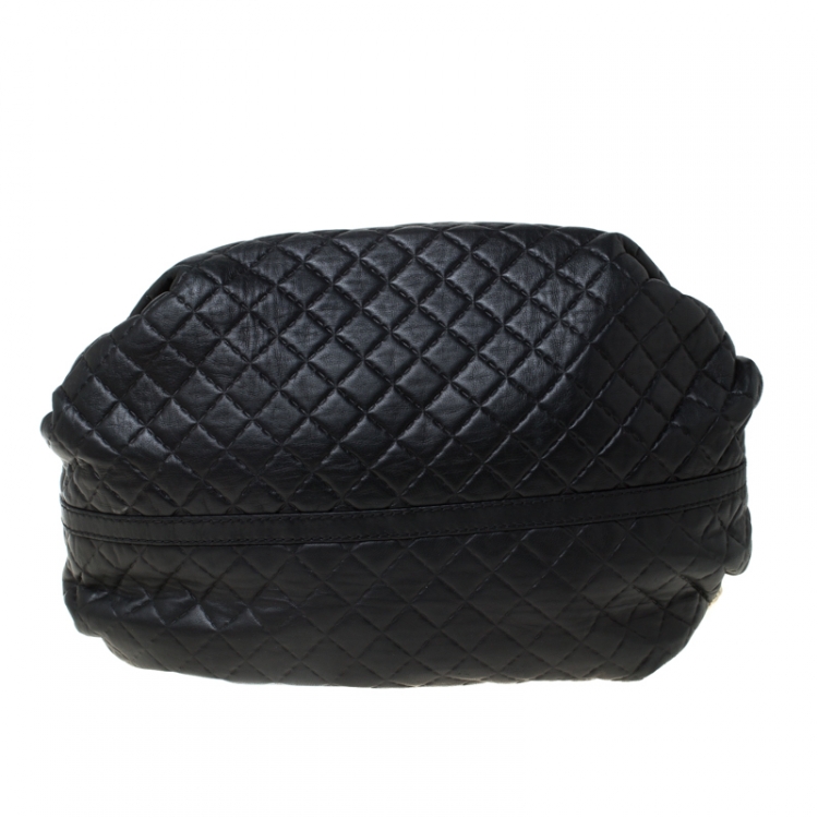 Pre Owned Carolina Herrera Black Quilted Leather Chain Satchel