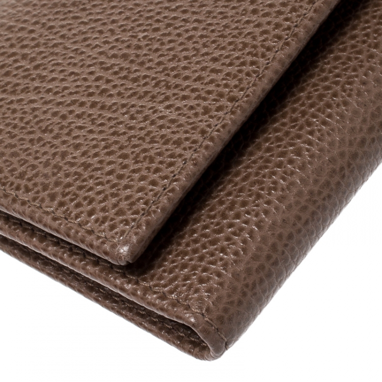 Pre Owned Carolina Herrera Brown Leather Continental Wallet