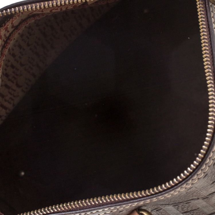 Pre Owned Carolina Herrera Dark Brown Leather Andy Satchel