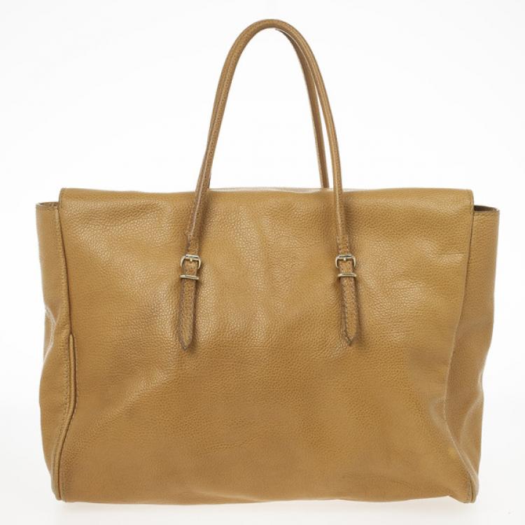 Pre Owned Carolina Herrera Beige Adagio Leather Bag