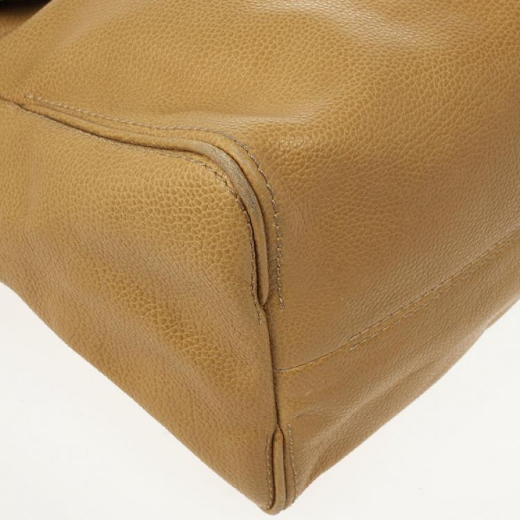 Pre Owned Carolina Herrera Beige Adagio Leather Bag