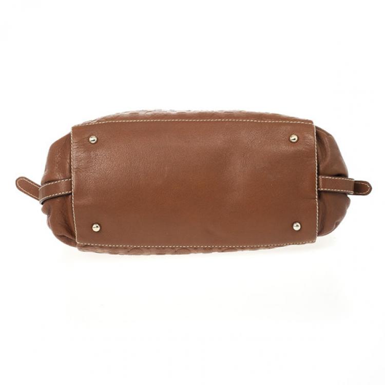 Pre Owned Carolina Herrera CH Brown Monogram Tote