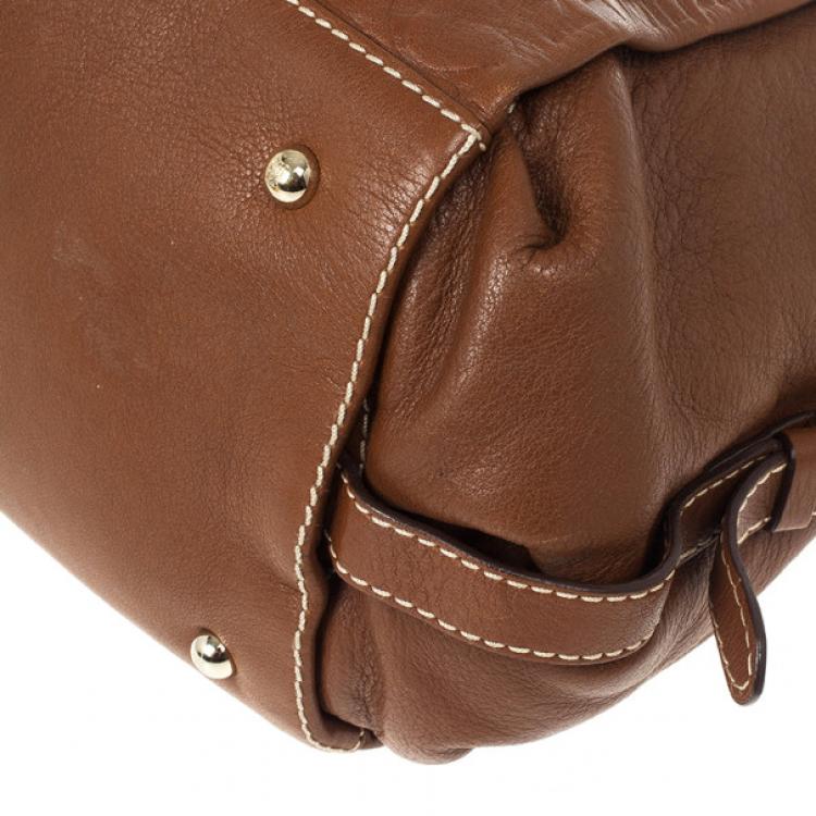 Pre Owned Carolina Herrera CH Brown Monogram Tote