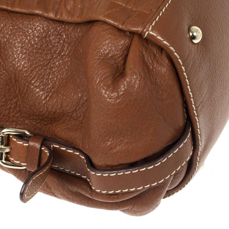 Pre Owned Carolina Herrera CH Brown Monogram Tote