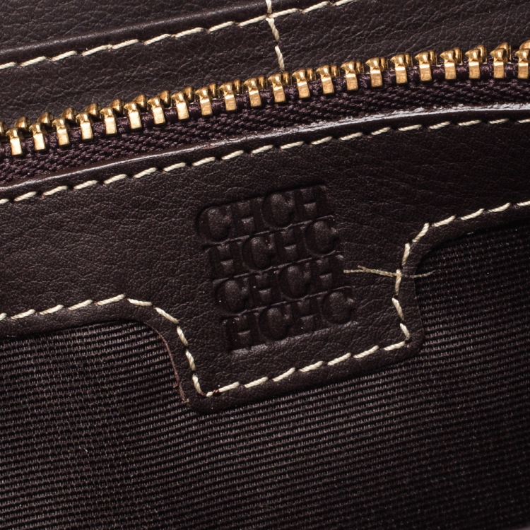 Pre Owned  Carolina Herrera Mustard Leather Zip Around Wallet