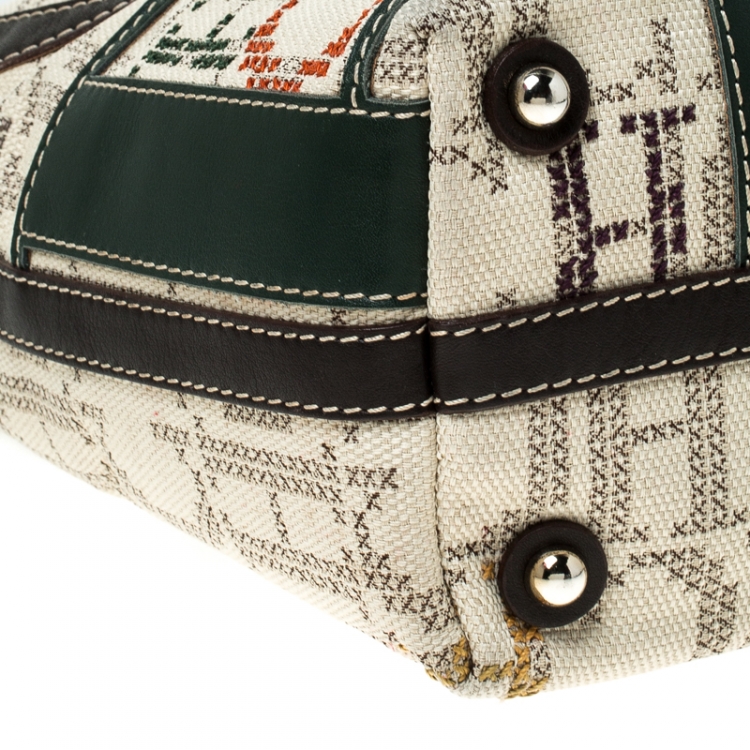Pre Owned Carolina Herrera Multicolor Monogram Canvas Shopper Tote
