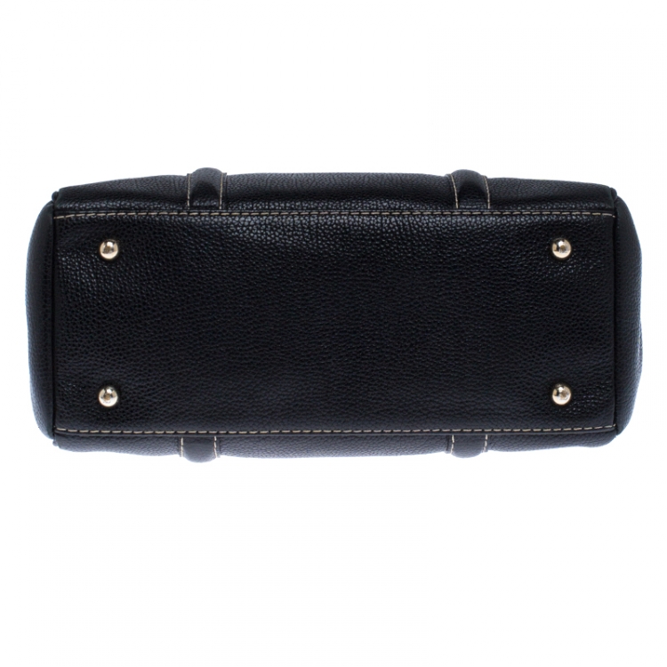 مملوكة مسبقًا Carolina Herrera Black Pebbled Leather Small Matteo Tote