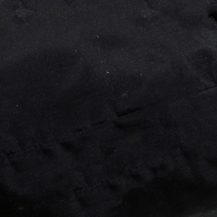 Pre Owned Carolina Herrera Black Embossed Leather Bow Bucket Shoulder Bag