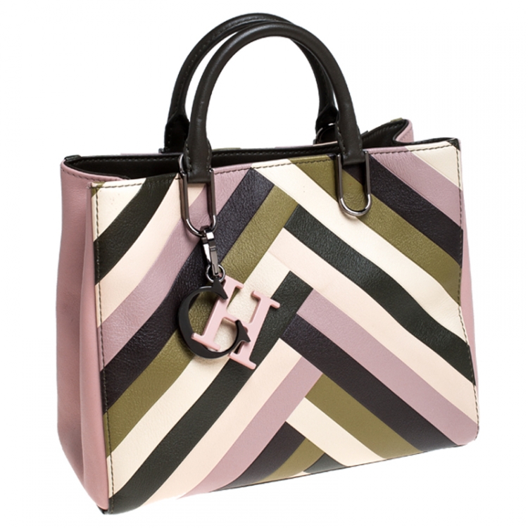 Pre Owned Carolina Herrera Multicolour Leather Charm Tote