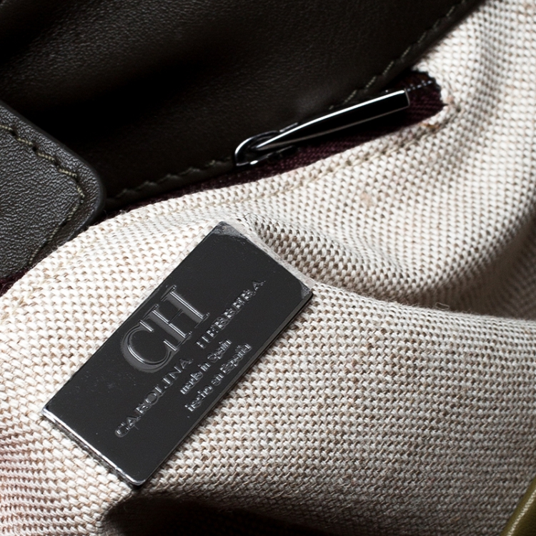 Pre Owned Carolina Herrera Multicolour Leather Charm Tote