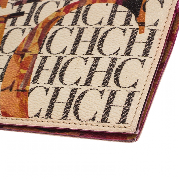 Pre Owned Carolina Herrera Multicolor Painted Monogram Leather Continental Wallet