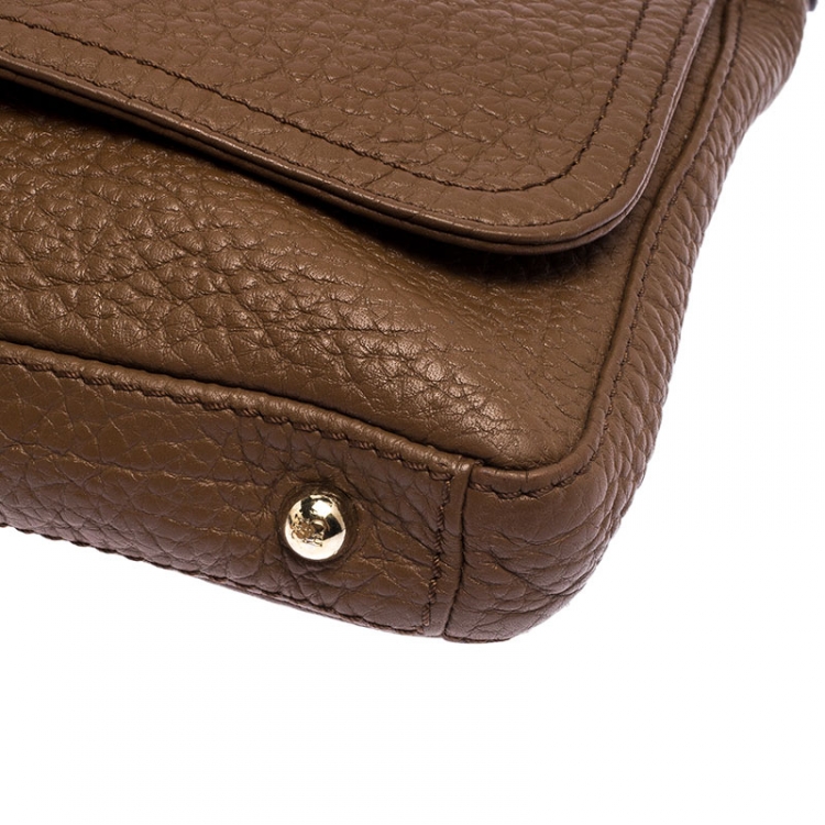 Pre Owned Carolina Herrera Brown Leather Tassel Shoulder Bag