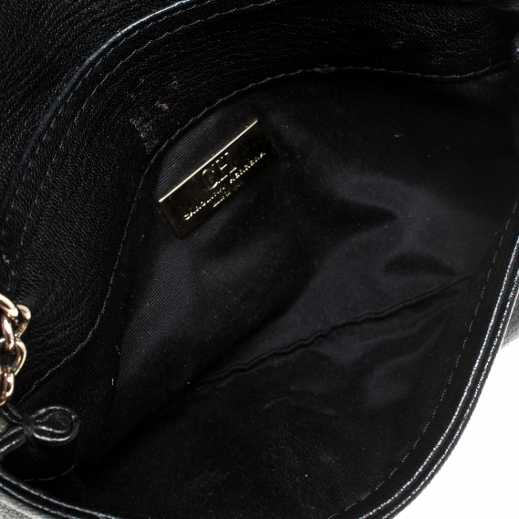 Pre Owned Carolina Herrera Black Quilted Leather Flap Crossbody Bag