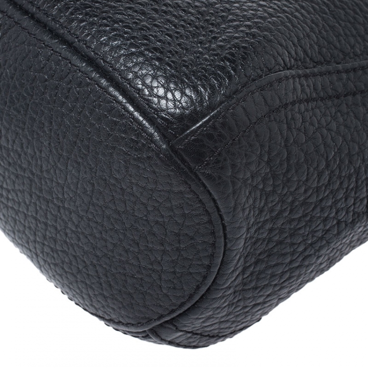 Pre Owned Carolina Herrera Black Leather Chain Tassel Shoulder Bag